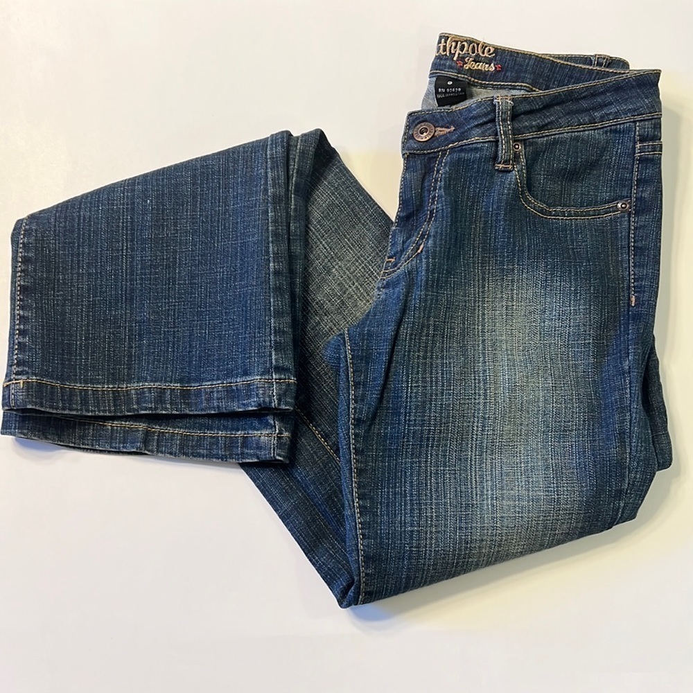 Southpole Dark Wash Blue Denim Flare Bootcut Jeans Size 5 - Picture 3 of 16